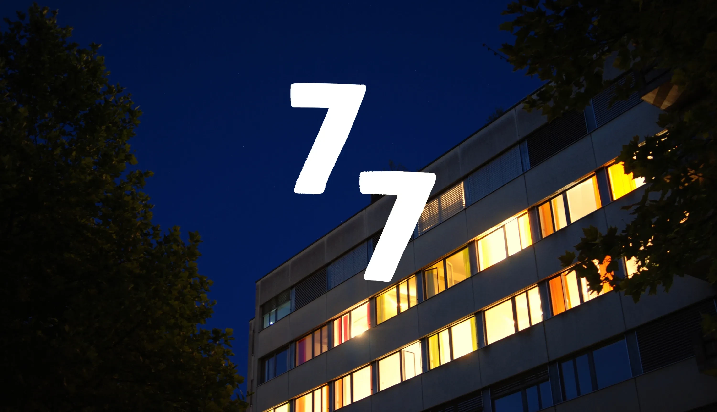 photo of hostel77 in the night from outside